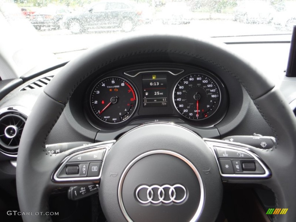 2016 Audi A3 2.0 Premium Plus quattro Chestnut Brown Steering Wheel Photo #106449457