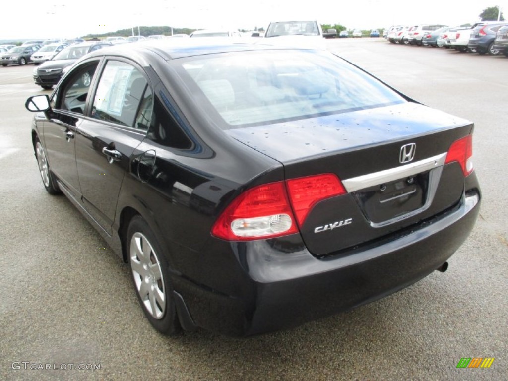 2010 Civic LX Sedan - Crystal Black Pearl / Gray photo #17