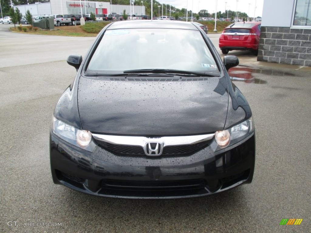 2010 Civic LX Sedan - Crystal Black Pearl / Gray photo #19