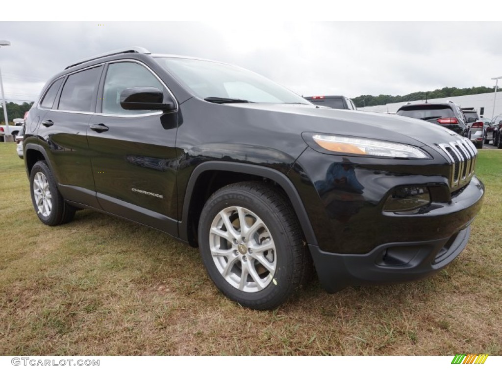 Brilliant Black Crystal Pearl 2016 Jeep Cherokee Latitude Exterior Photo #106452274