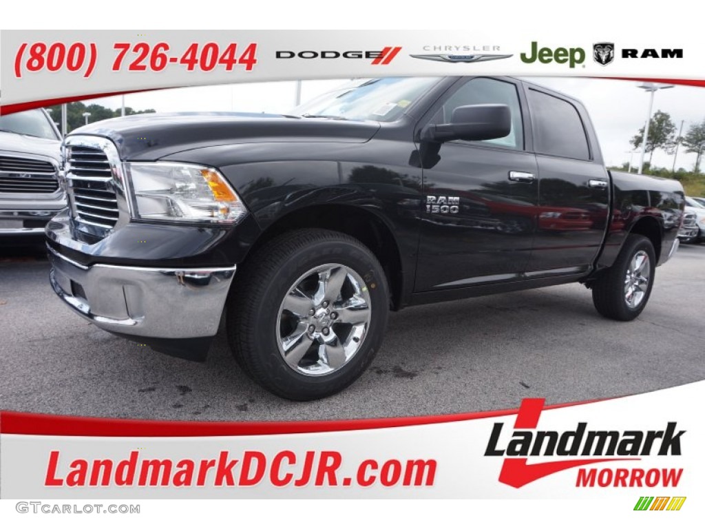2015 1500 Big Horn Crew Cab - Brilliant Black Crystal Pearl / Canyon Brown/Light Frost photo #1