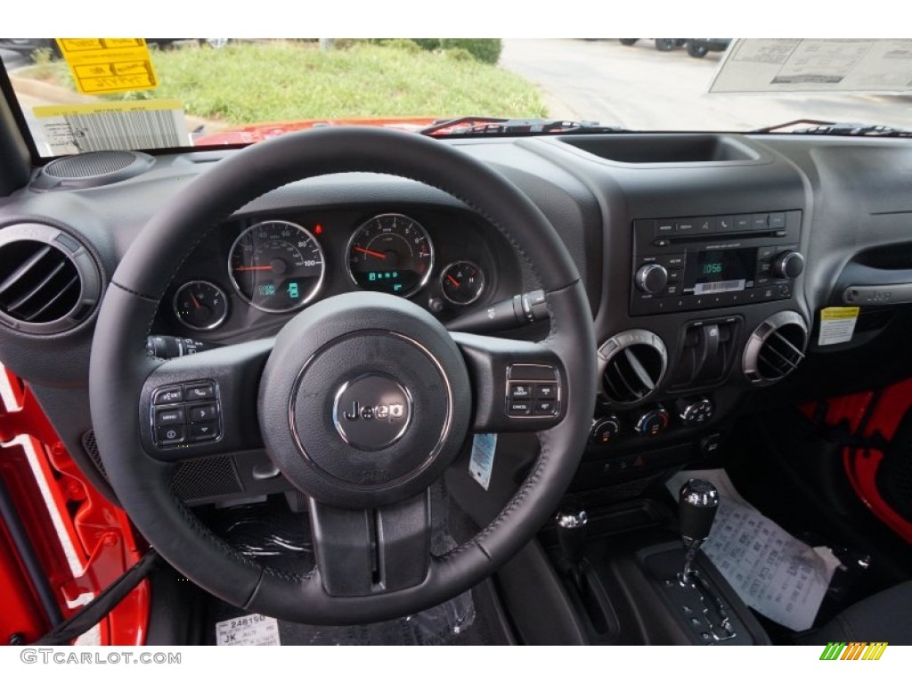 2015 Jeep Wrangler Willys Wheeler 4x4 Black Dashboard Photo #106460923