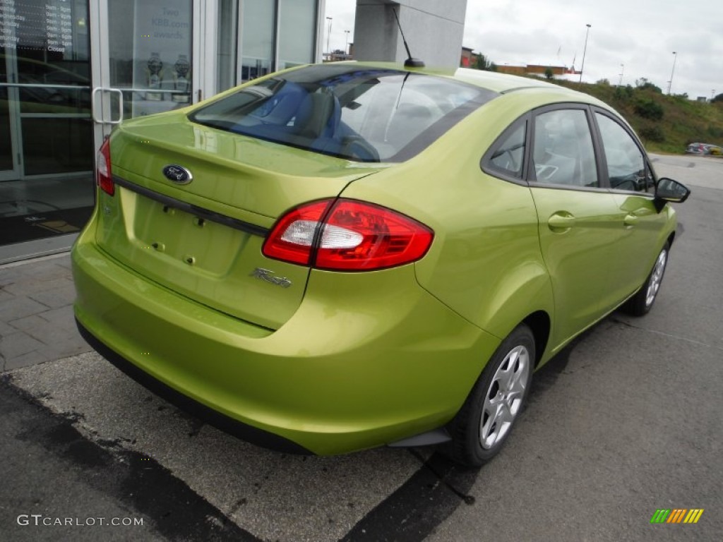 2013 Fiesta SE Sedan - Lime Squeeze / Charcoal Black/Light Stone photo #8