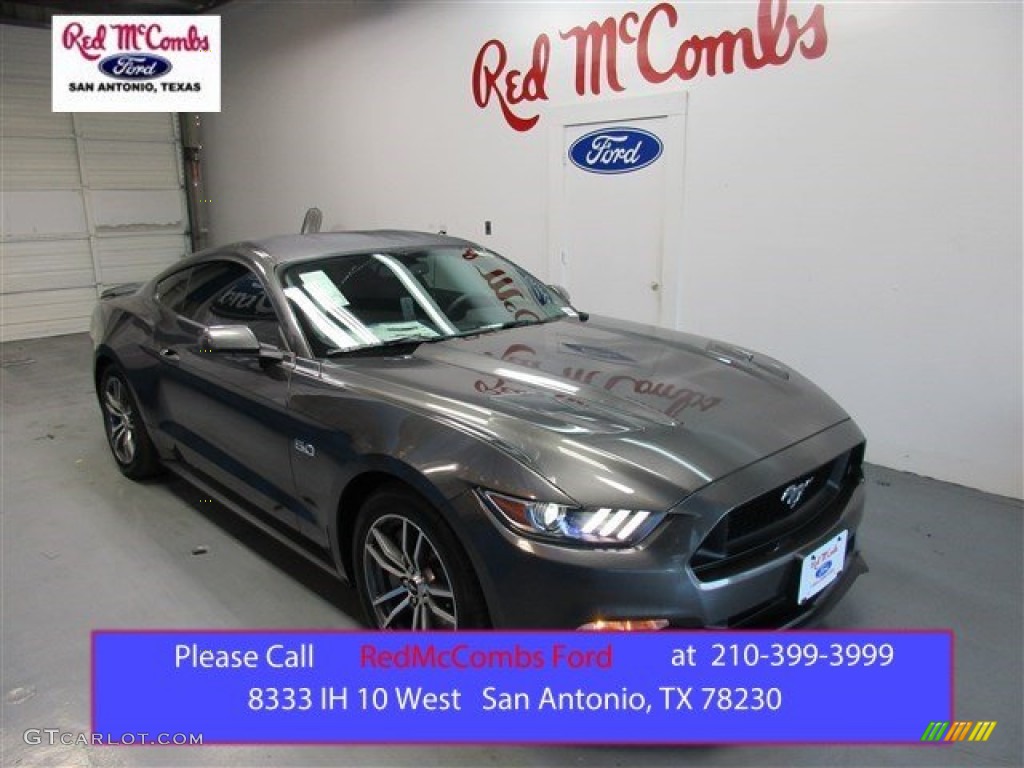 2015 Mustang GT Coupe - Magnetic Metallic / Ebony photo #1