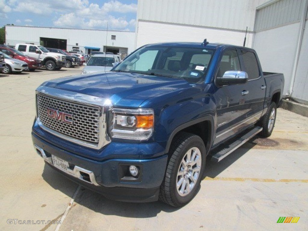 2015 Sierra 1500 Denali Crew Cab - Stone Blue Metallic / Cocoa/Dune photo #4