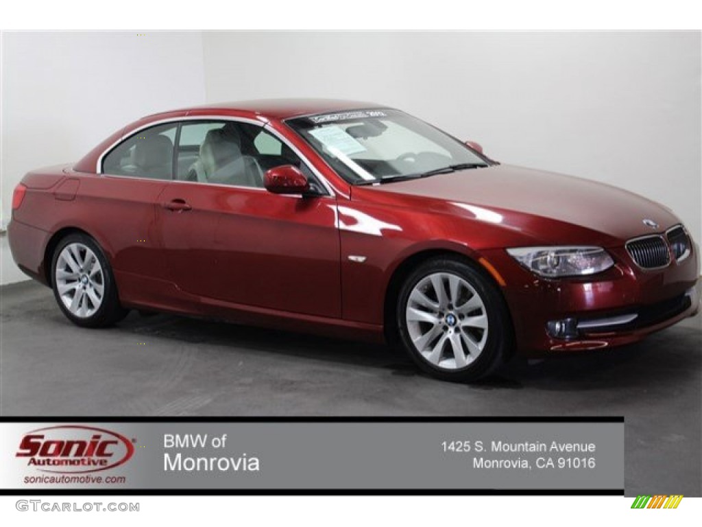2012 3 Series 328i Convertible - Vermilion Red Metallic / Oyster/Black photo #1