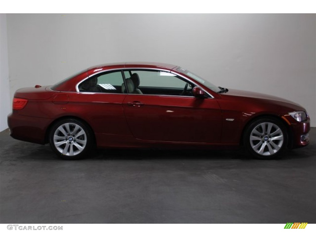 2012 3 Series 328i Convertible - Vermilion Red Metallic / Oyster/Black photo #2