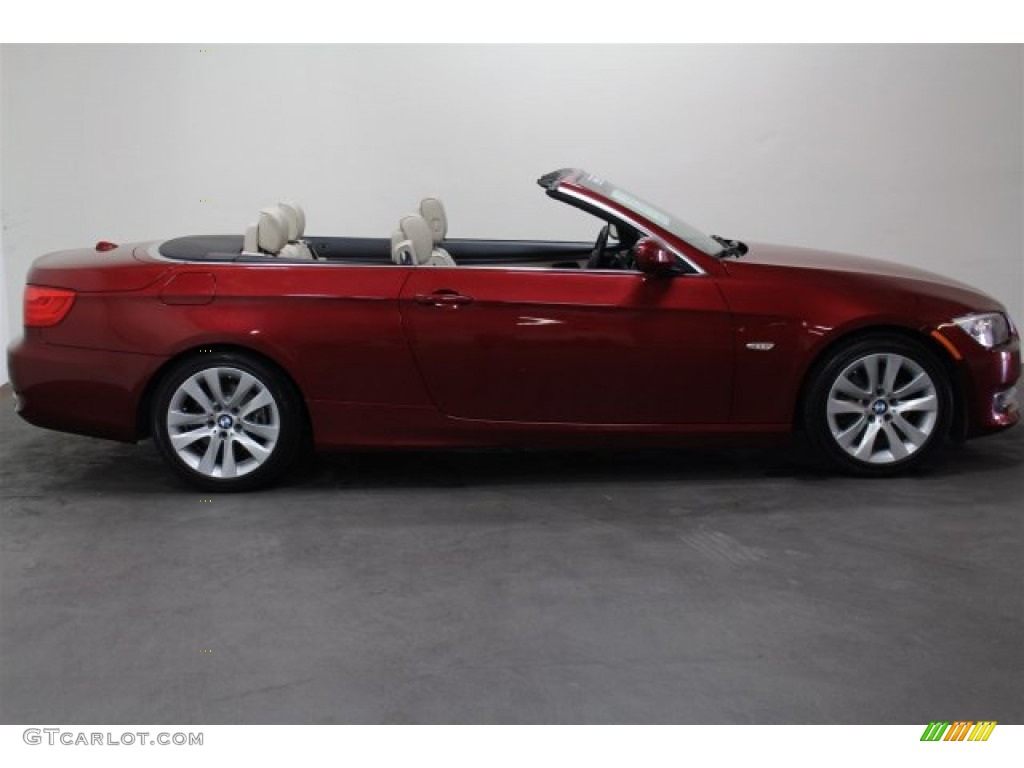 2012 3 Series 328i Convertible - Vermilion Red Metallic / Oyster/Black photo #3