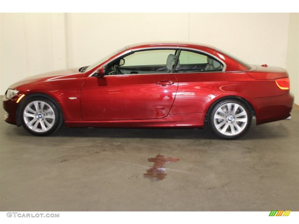 2012 3 Series 328i Convertible - Vermilion Red Metallic / Oyster/Black photo #7