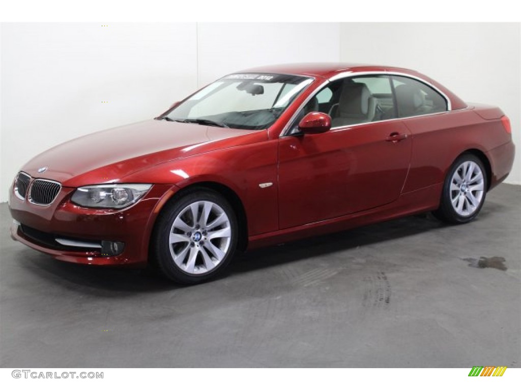 2012 3 Series 328i Convertible - Vermilion Red Metallic / Oyster/Black photo #8