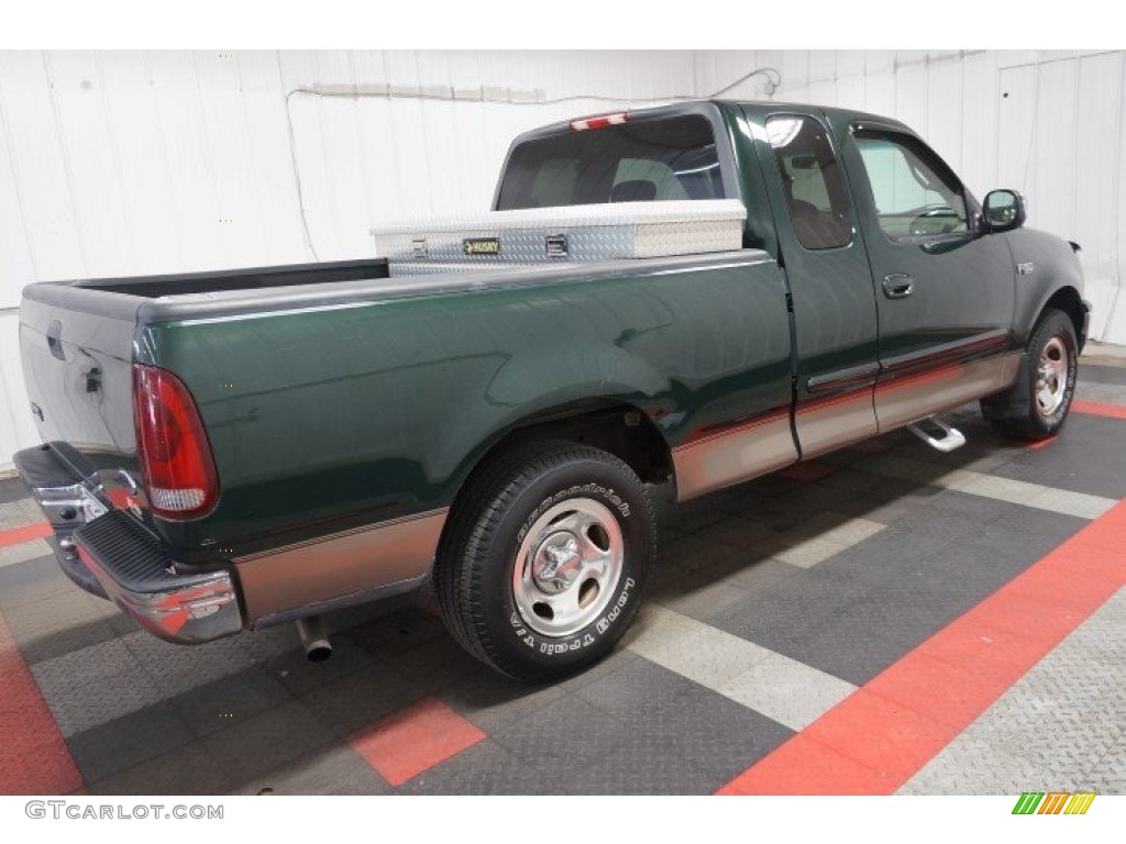 2002 F150 XLT SuperCab - Dark Highland Green Metallic / Medium Graphite photo #7