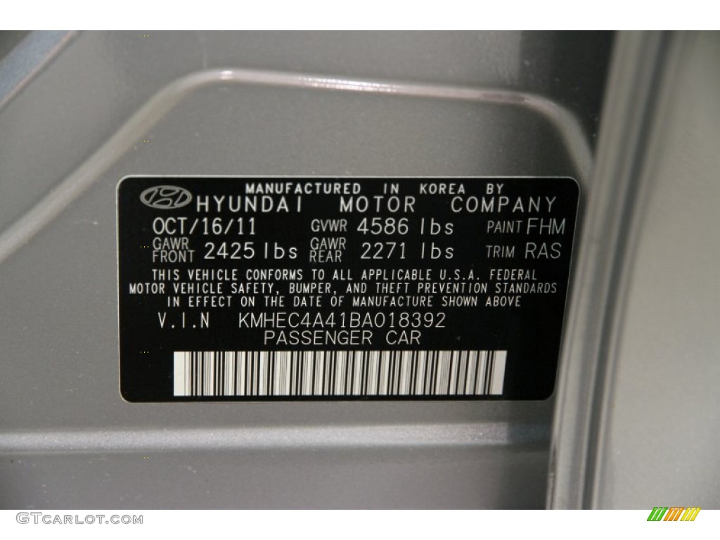 2011 Sonata Hybrid - Hyper Silver Metallic / Gray photo #22