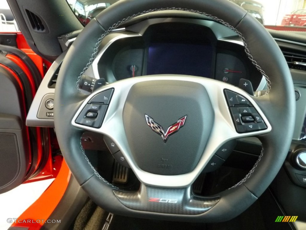 2016 Chevrolet Corvette Z06 Coupe Jet Black Steering Wheel Photo #106482643