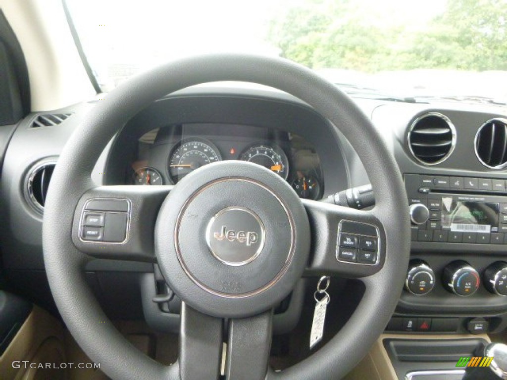 2016 Jeep Compass Sport 4x4 Light Pebble Beige/Dark Slate Gray Steering Wheel Photo #106487563