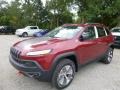 Deep Cherry Red Crystal Pearl 2016 Jeep Cherokee Trailhawk 4x4 Exterior
