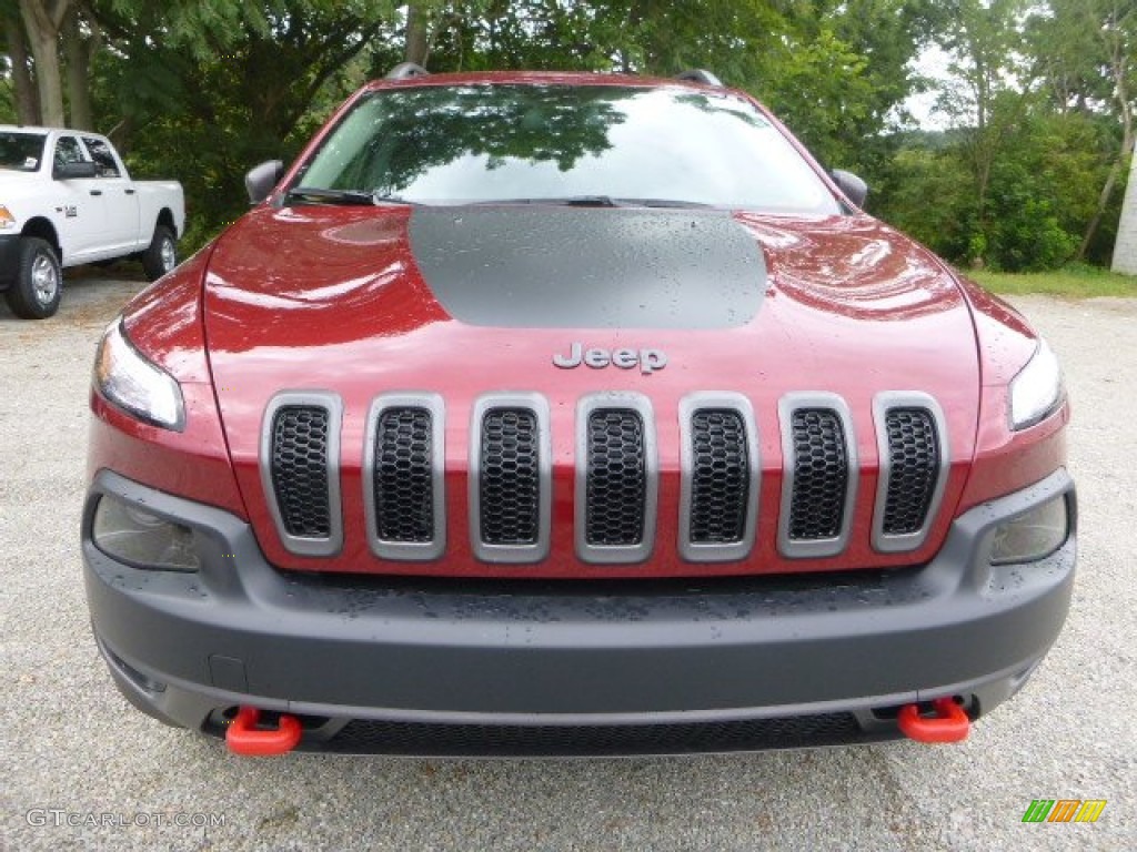 Deep Cherry Red Crystal Pearl 2016 Jeep Cherokee Trailhawk 4x4 Exterior Photo #106488469