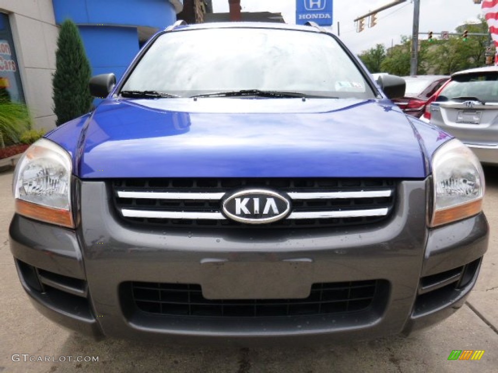 2008 Sportage LX - Smart Blue Metallic / Black photo #18