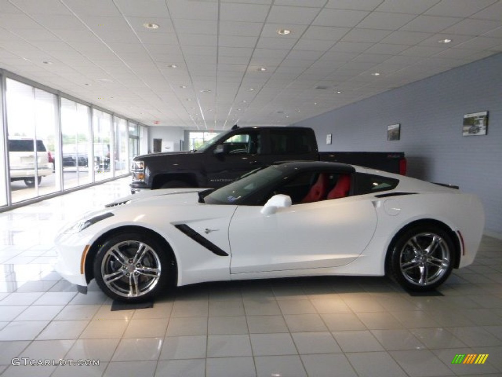 2016 Corvette Stingray Coupe - Arctic White / Adrenaline Red photo #8