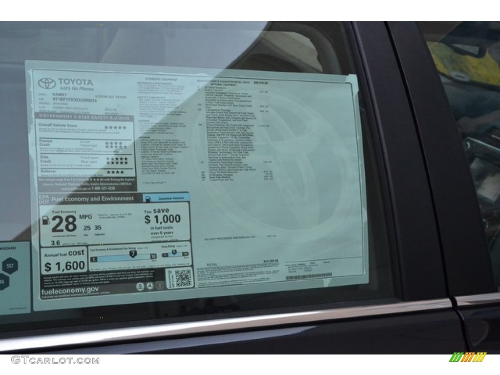 2016 Toyota Camry XLE Window Sticker Photo #106501216