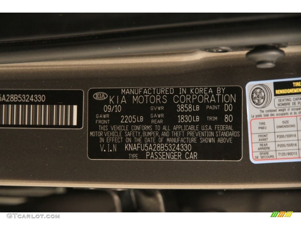 2011 Forte EX 5 Door - Metal Bronze / Stone photo #17
