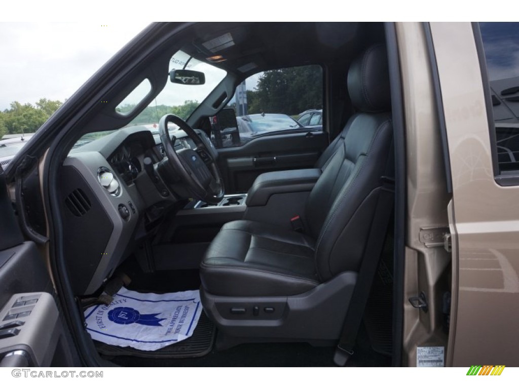 2012 F250 Super Duty Lariat Crew Cab 4x4 - Pale Adobe Metallic / Black photo #9