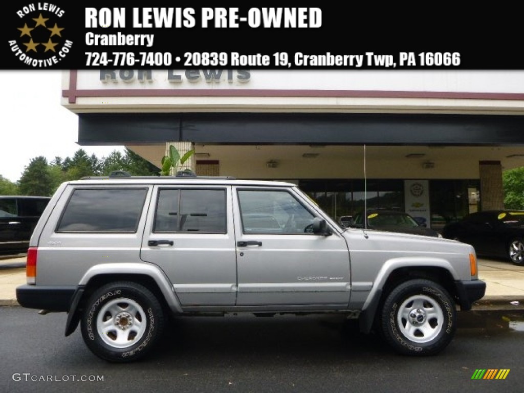 2001 Cherokee Sport 4x4 - Silverstone Metallic / Agate photo #1