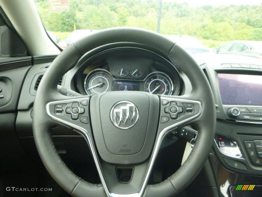2015 Buick Regal AWD Ebony Steering Wheel Photo #106528304