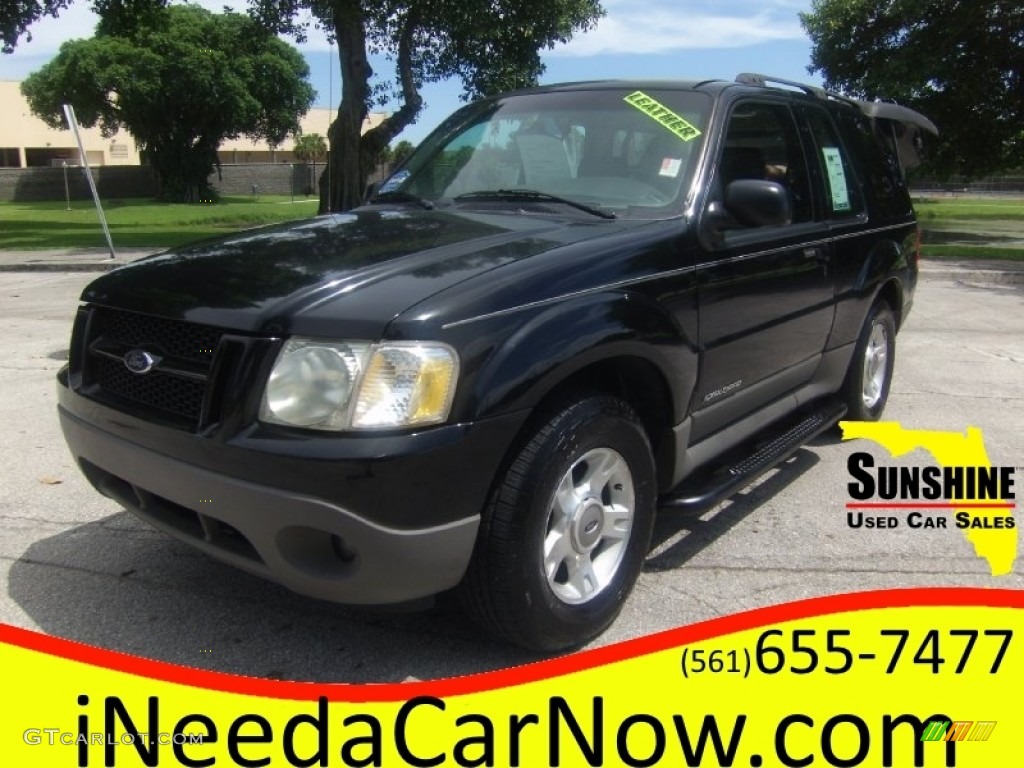 2002 Explorer Sport - Black Clearcoat / Graphite photo #1