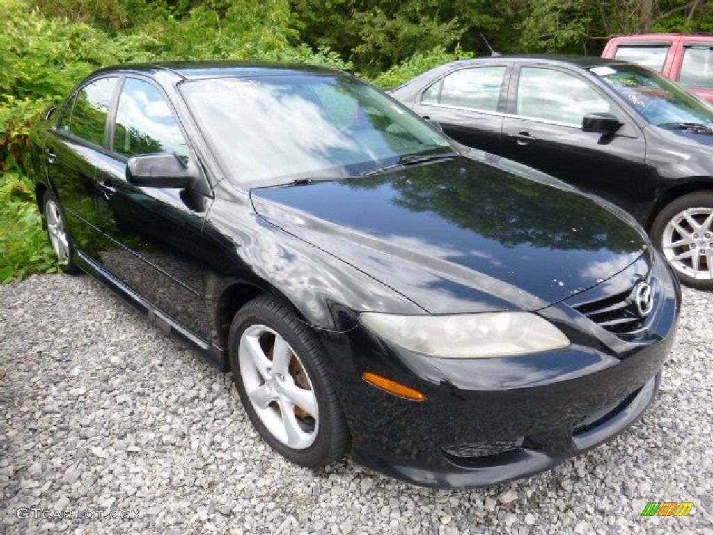 2005 MAZDA6 i Sport Hatchback - Onyx Black / Black photo #5