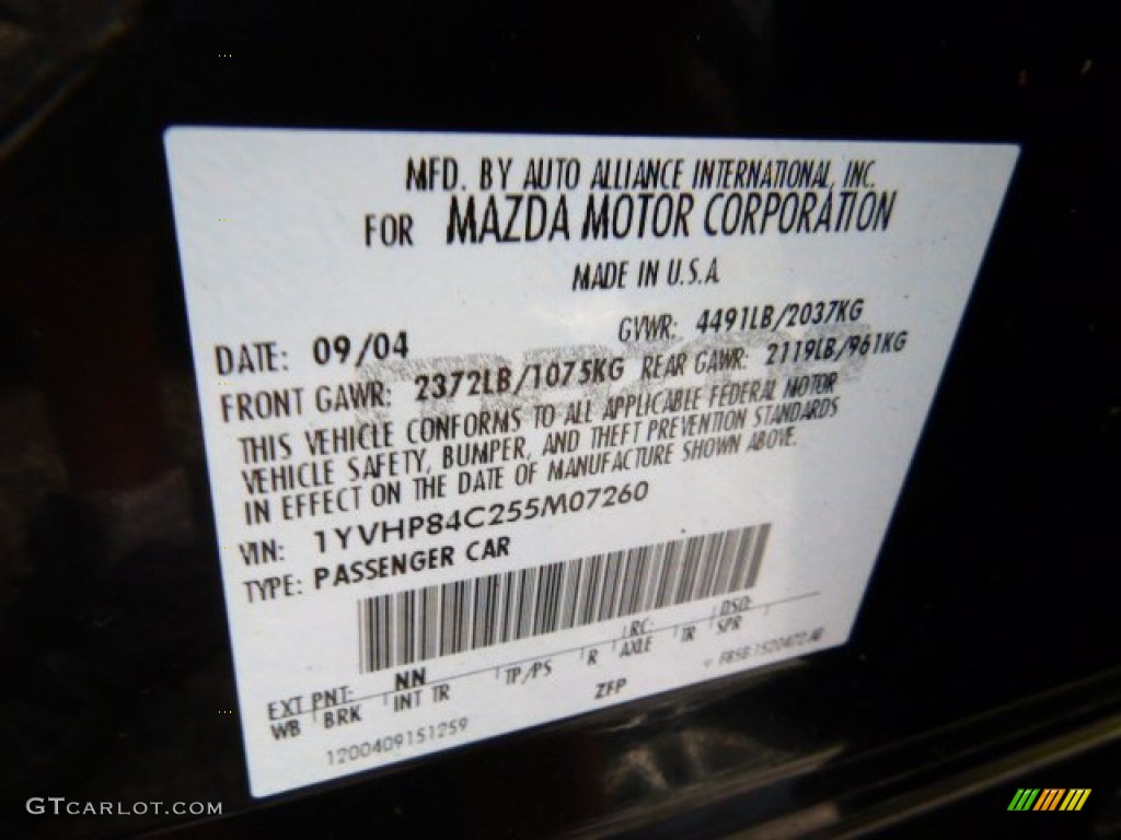 2005 MAZDA6 i Sport Hatchback - Onyx Black / Black photo #14