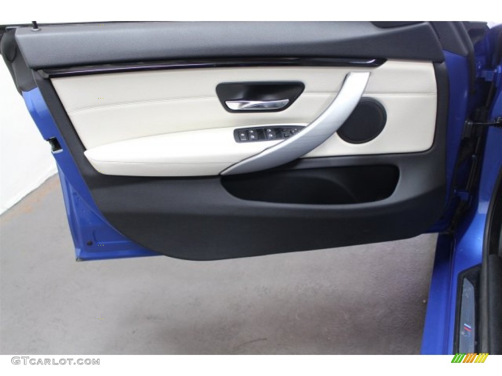 2015 BMW 4 Series 428i xDrive Gran Coupe Ivory White and Black Door Panel Photo #106536859