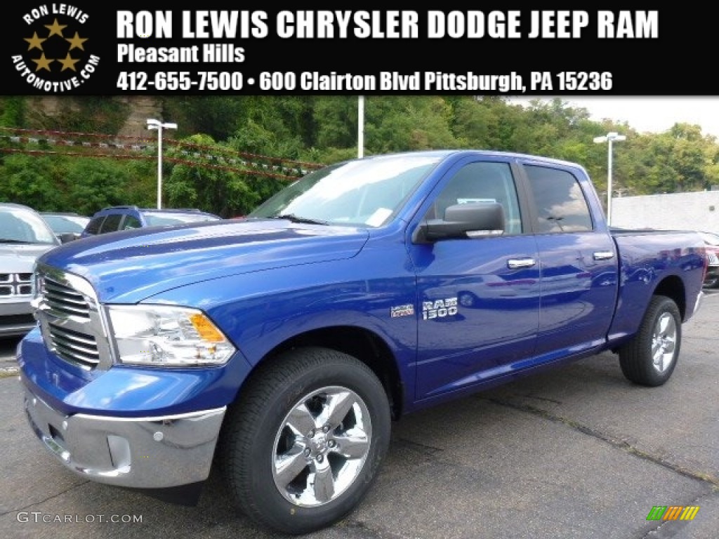 2015 1500 Big Horn Crew Cab 4x4 - Blue Streak Pearl / Black/Diesel Gray photo #1