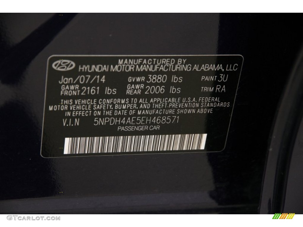 2014 Elantra SE Sedan - Blue / Gray photo #17