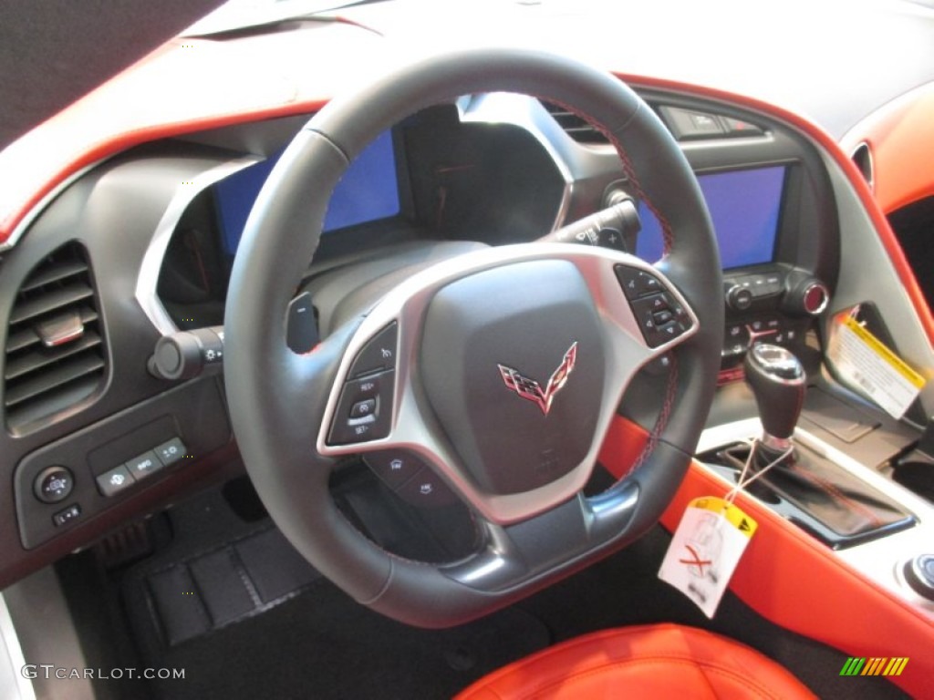 2016 Chevrolet Corvette Stingray Coupe Adrenaline Red Steering Wheel Photo #106541749