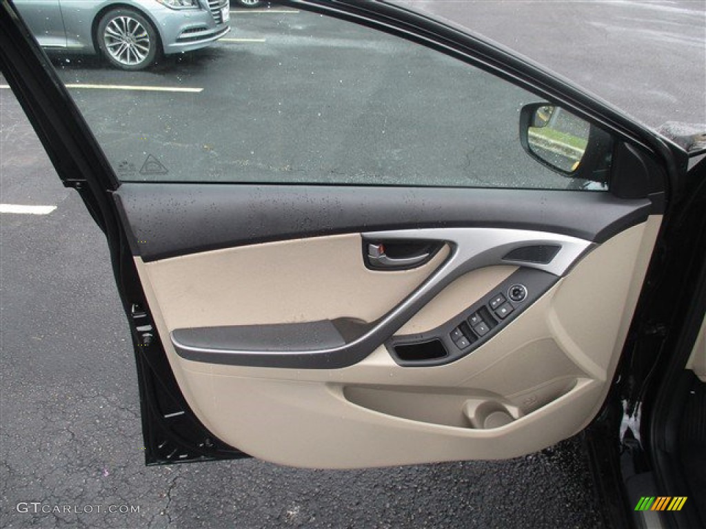 2016 Elantra Value Edition - Phantom Black / Beige photo #14