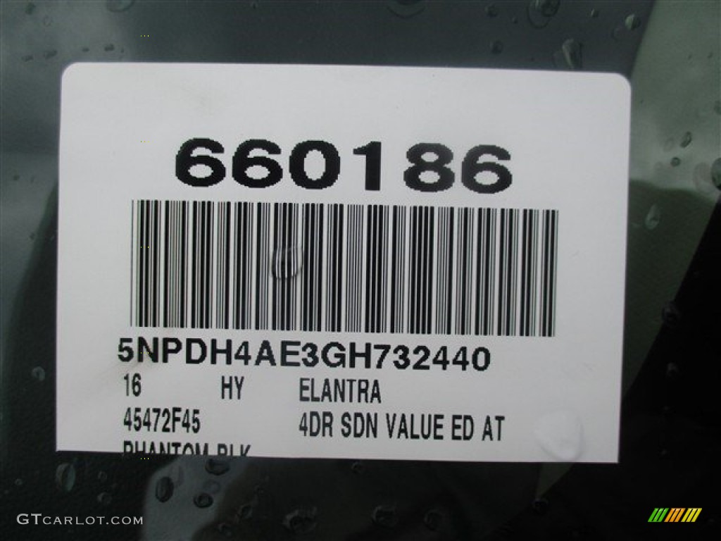 2016 Elantra Value Edition - Phantom Black / Beige photo #16