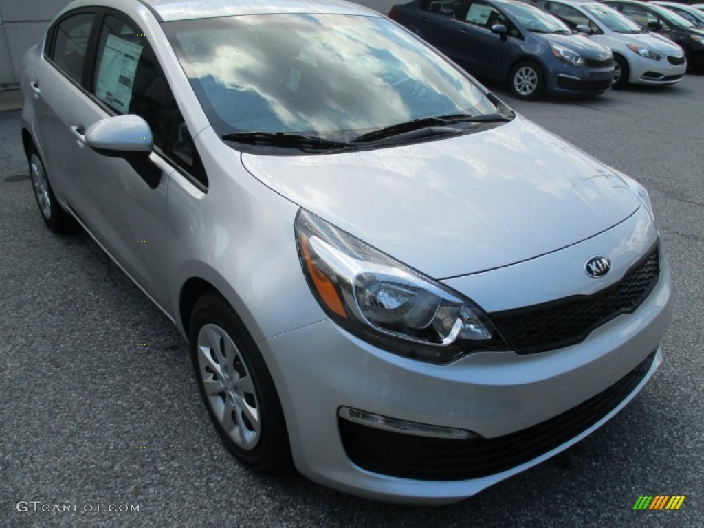 Bright Silver 2016 Kia Rio LX Sedan Exterior Photo #106546966