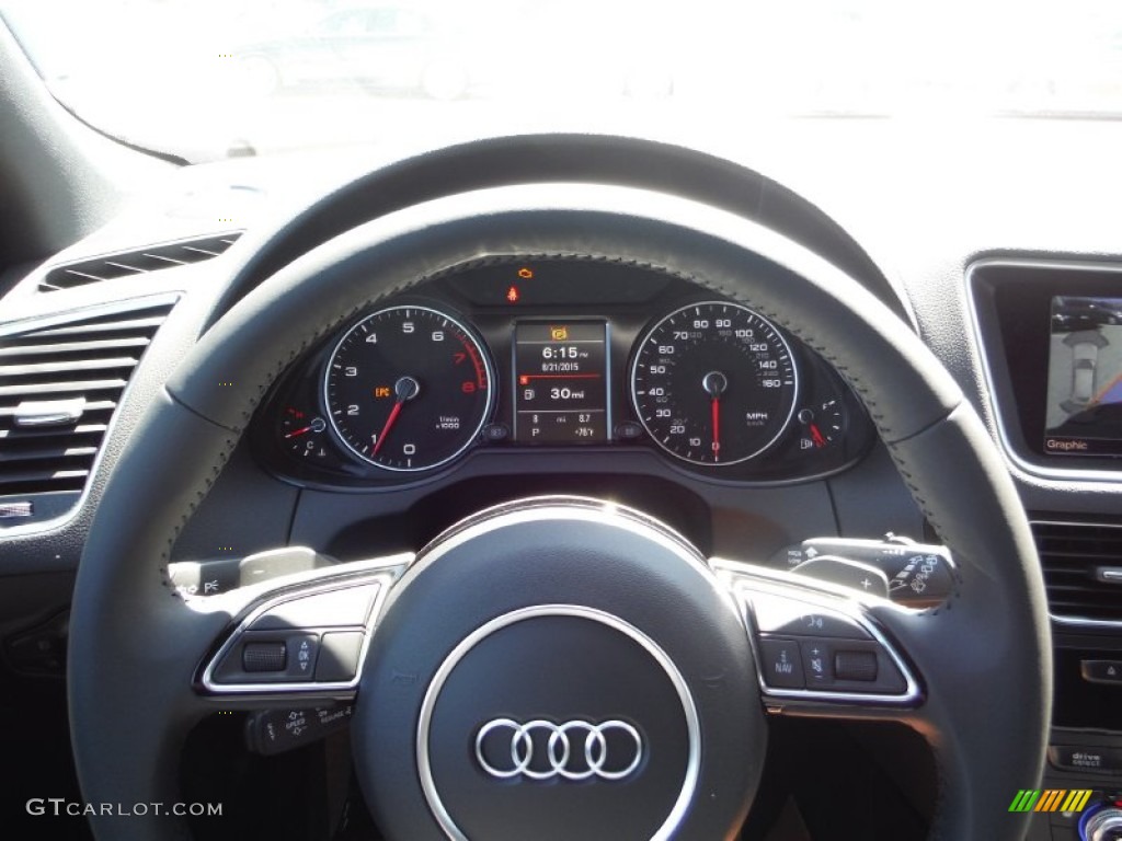 2016 Audi Q5 2.0 TFSI Premium quattro Black Steering Wheel Photo #106550707