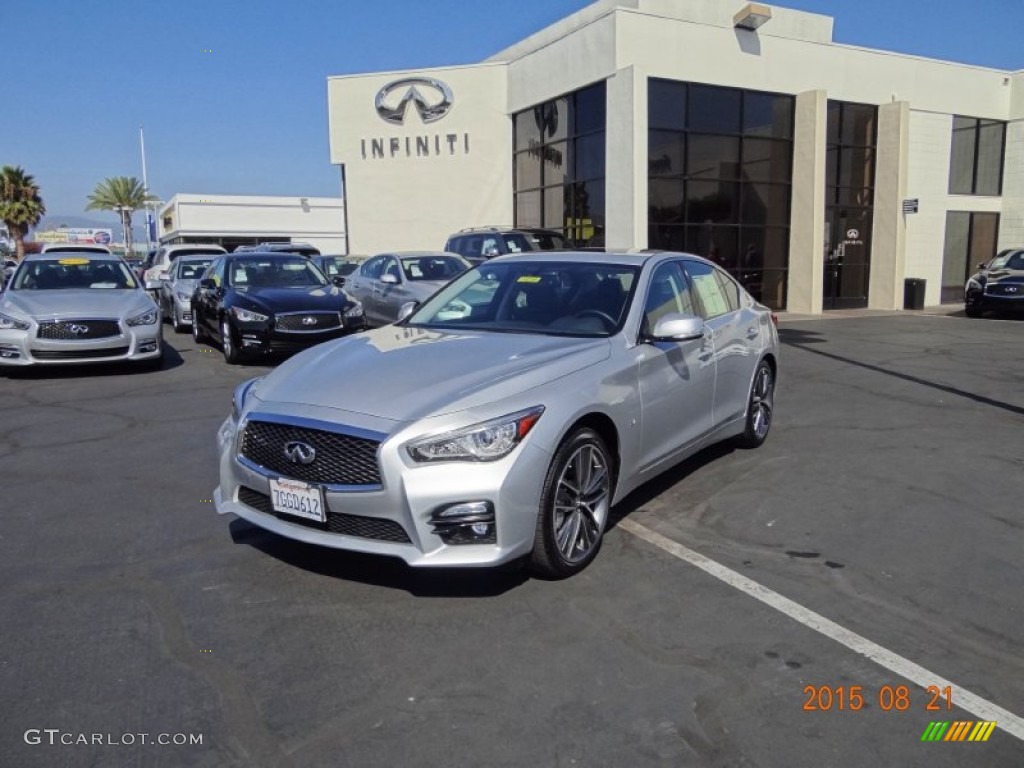 2014 Q 50S 3.7 AWD - Liquid Platinum / Graphite photo #1