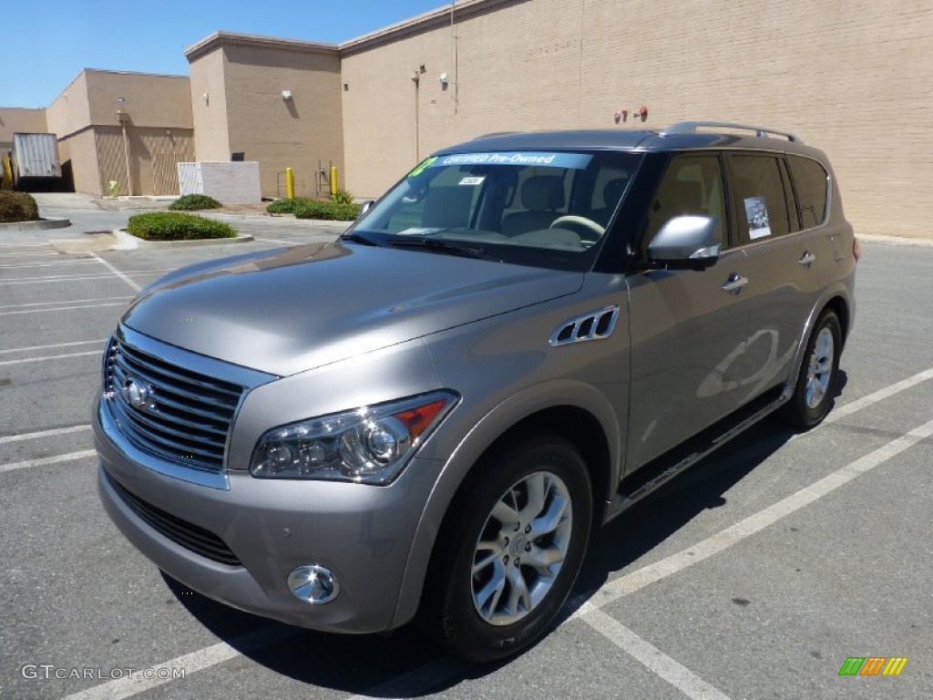 2012 QX 56 4WD - Platinum Graphite / Wheat photo #12