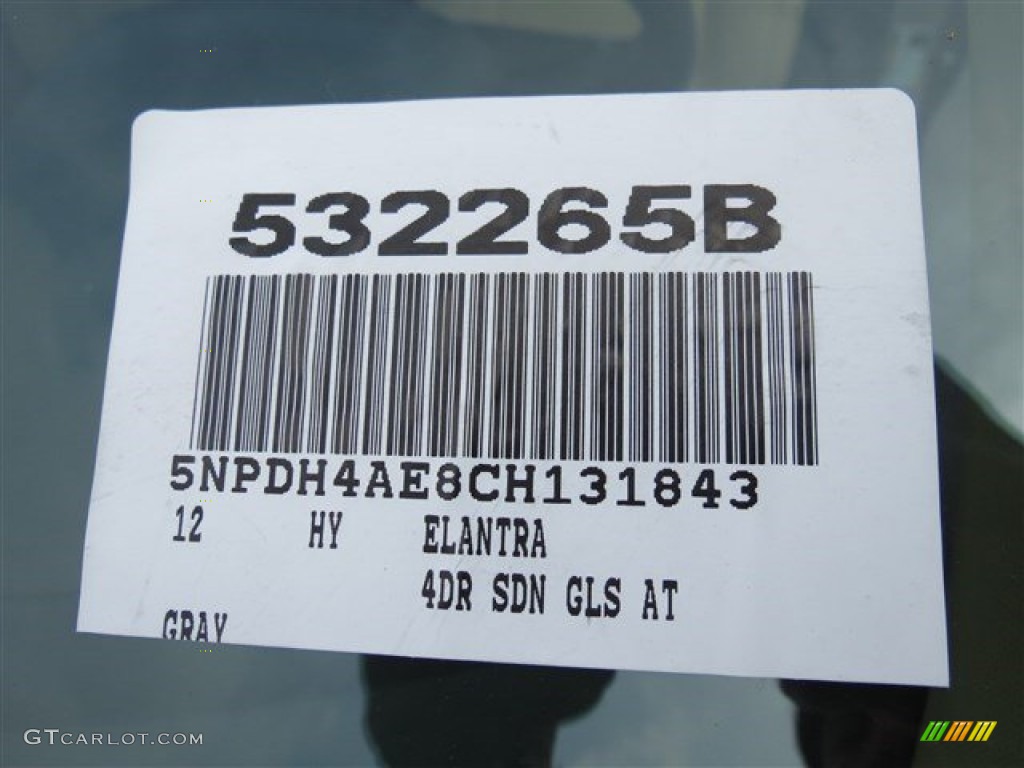 2012 Elantra GLS - Harbor Gray Metallic / Gray photo #26