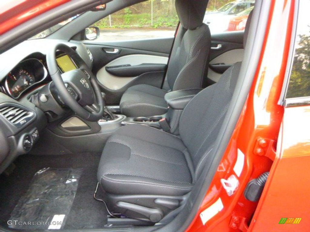 Black/Light Tungsten Interior 2016 Dodge Dart SXT Rallye Blacktop Photo #106564705
