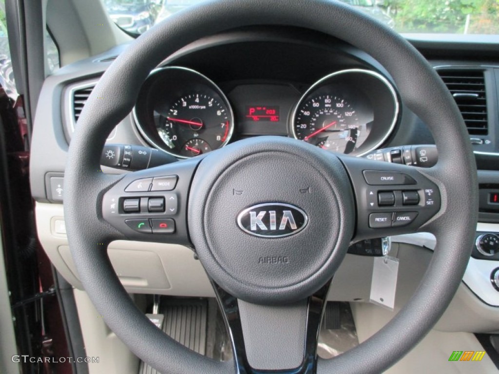 2016 Kia Sedona LX Gray Steering Wheel Photo #106574147