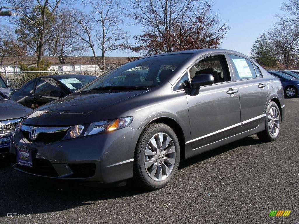 2009 Civic EX Sedan - Polished Metal Metallic / Gray photo #1