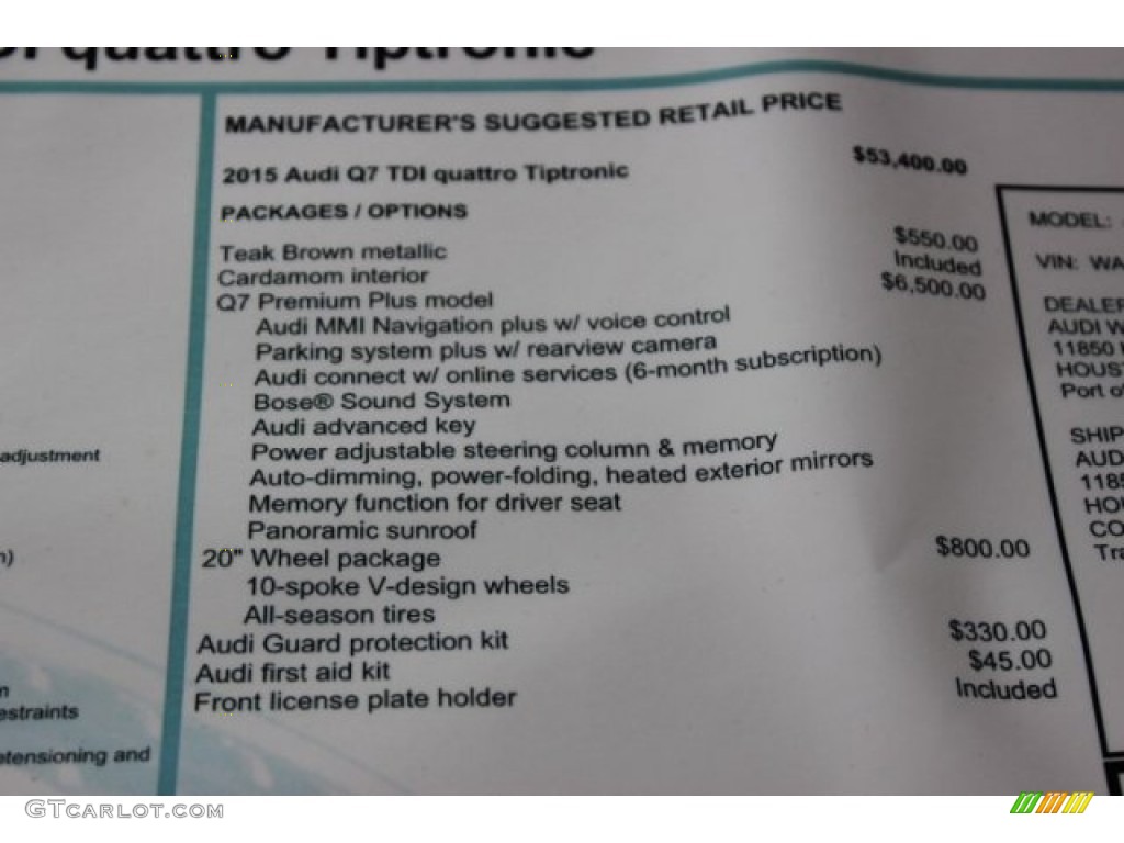 2015 Q7 3.0 TDI Premium Plus quattro - Teak Brown Metallic / Cardamom Beige photo #9
