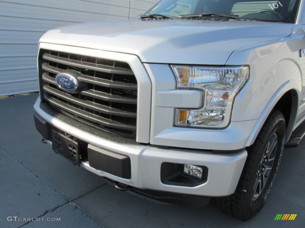 2015 F150 XLT SuperCab 4x4 - Ingot Silver Metallic / Black photo #10