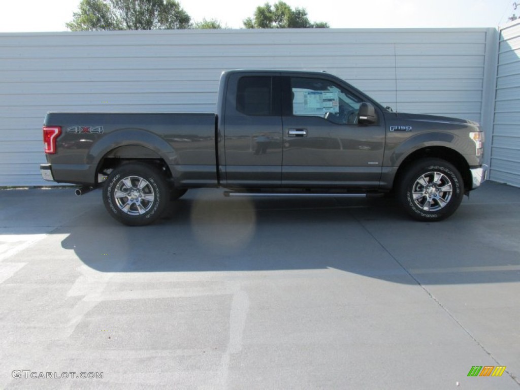 2015 F150 XLT SuperCab 4x4 - Magnetic Metallic / Medium Earth Gray photo #3