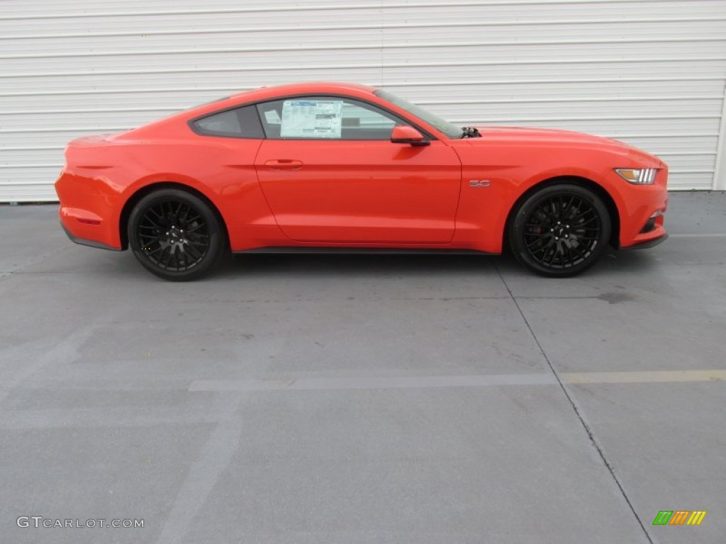 Competition Orange 2015 Ford Mustang GT Premium Coupe Exterior Photo #106596779