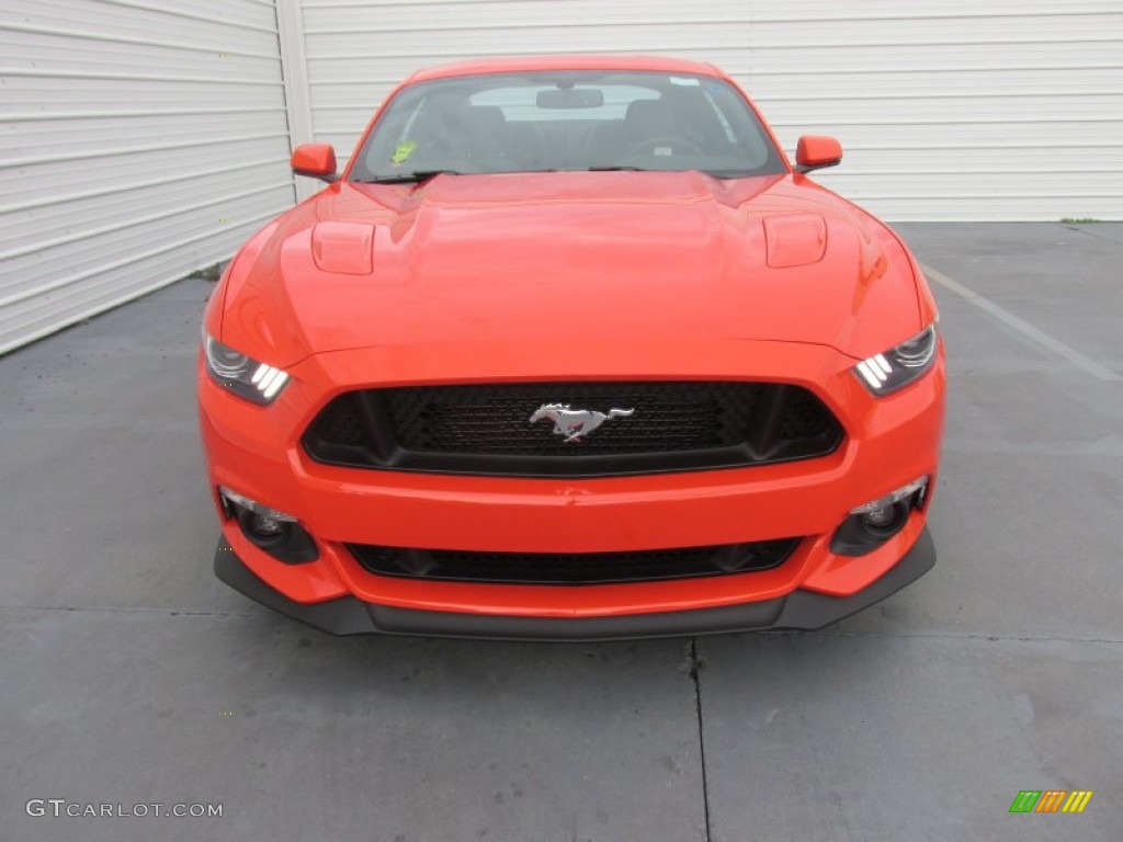 Competition Orange 2015 Ford Mustang GT Premium Coupe Exterior Photo #106596920