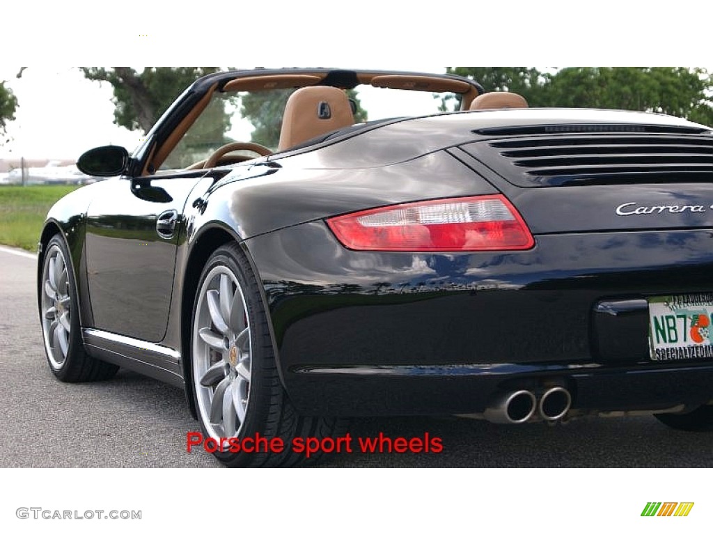 2007 911 Carrera 4S Cabriolet - Black / Sand Beige photo #4